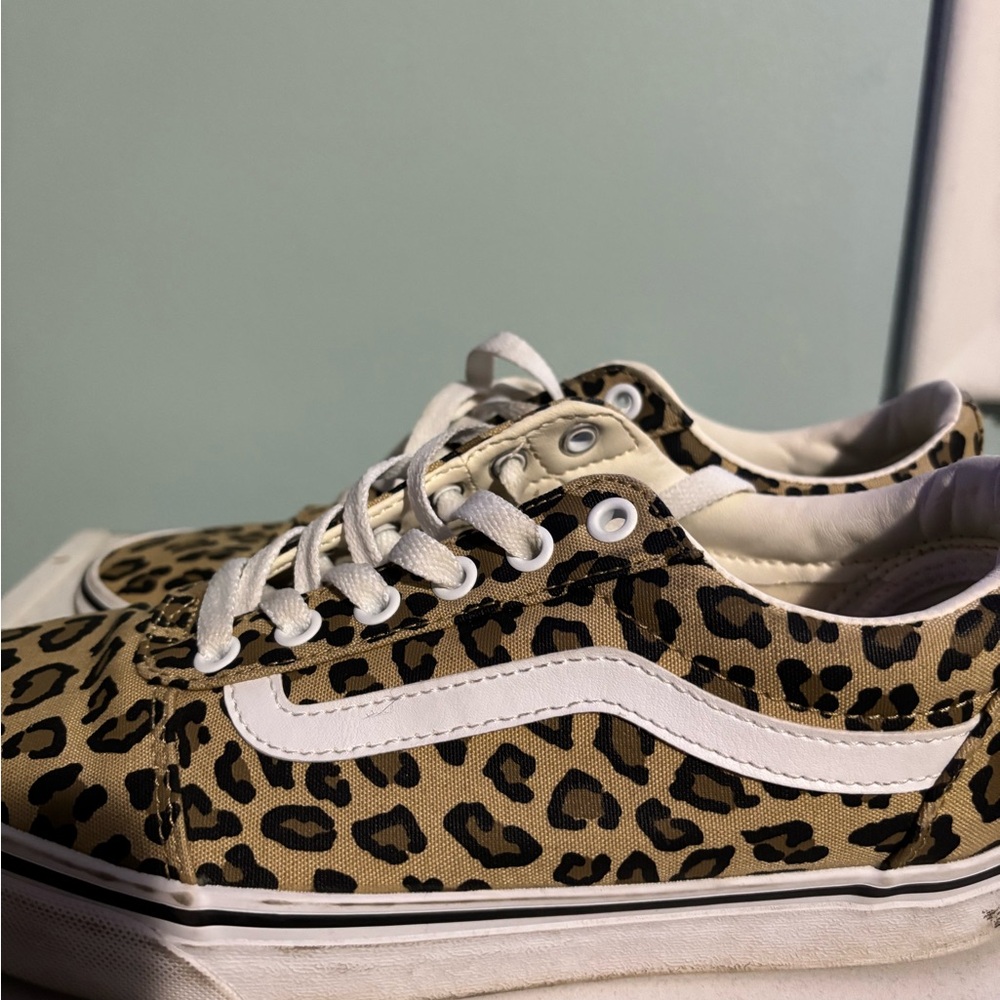 Vans Leopard Print Sneakers - Tan and Black